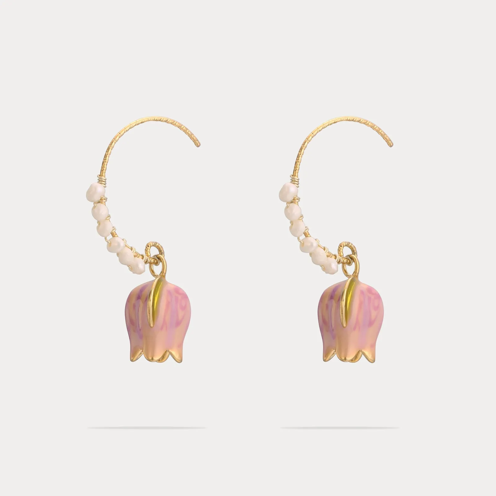 Pink Lily of the Valley Earrings sold by Selenichast