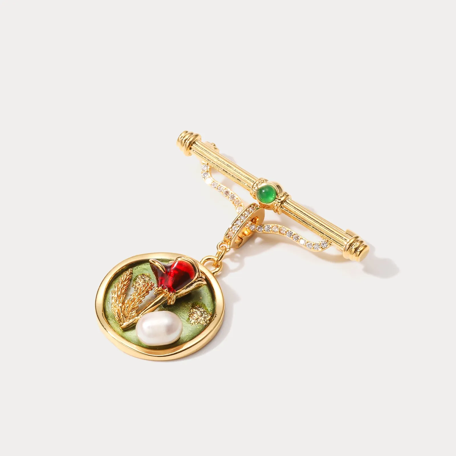 Rose Oil Painting Brooch sold by Selenichast product image thumbnail 5