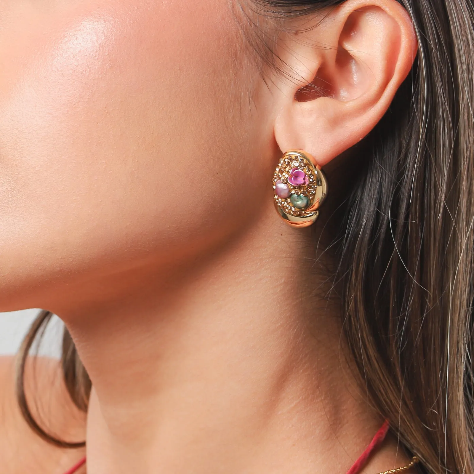 Gemstone Oil Painting Earrings sold by Selenichast product image thumbnail 2