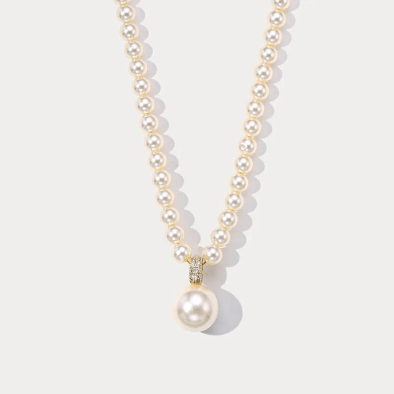Round Pearl Pendant Necklace sold by Selenichast