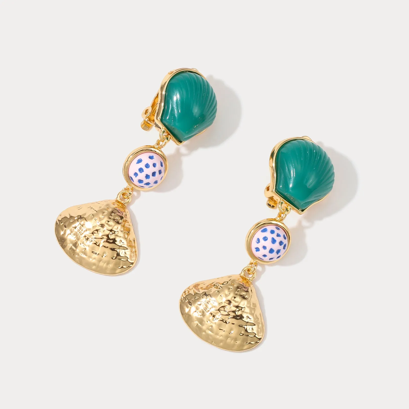 Beach Shell Clip On Earrings sold by Selenichast product image thumbnail 5
