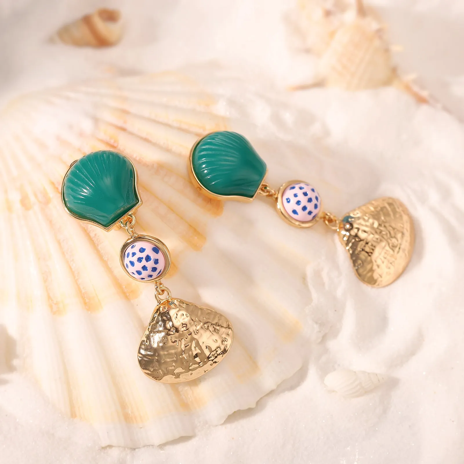Beach Shell Clip On Earrings sold by Selenichast product image thumbnail 3