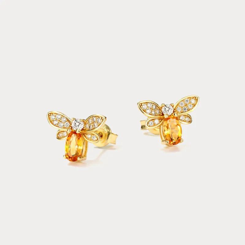 Citrine Honey Bee Earrings sold by Selenichast