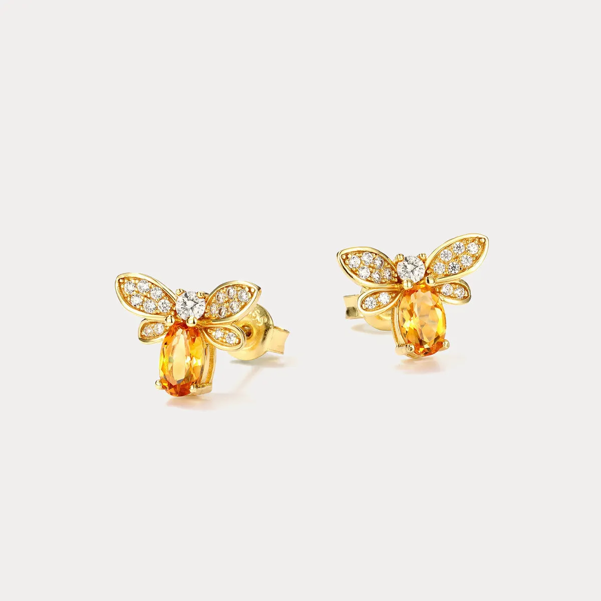 Citrine Honey Bee Earrings sold by Selenichast