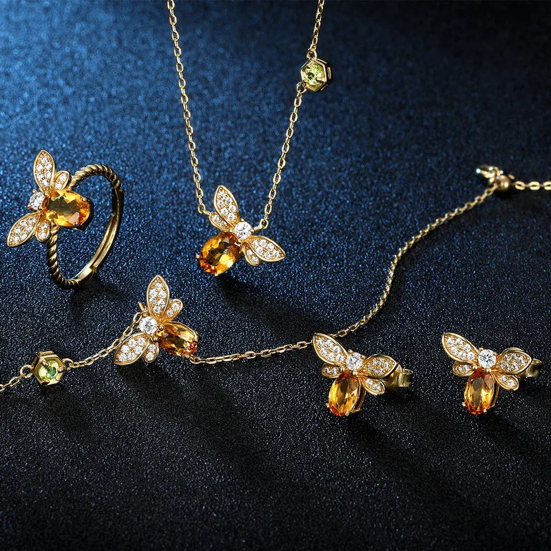 Citrine Honey Bee Earrings sold by Selenichast product image thumbnail 4