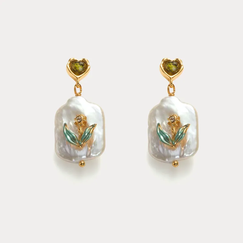Baroque Pearl Drop Earrings sold by Selenichast