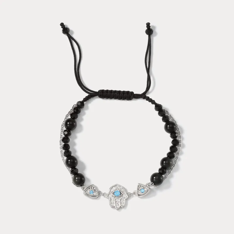 Hamsa Hand Braided Bracelet sold by Selenichast
