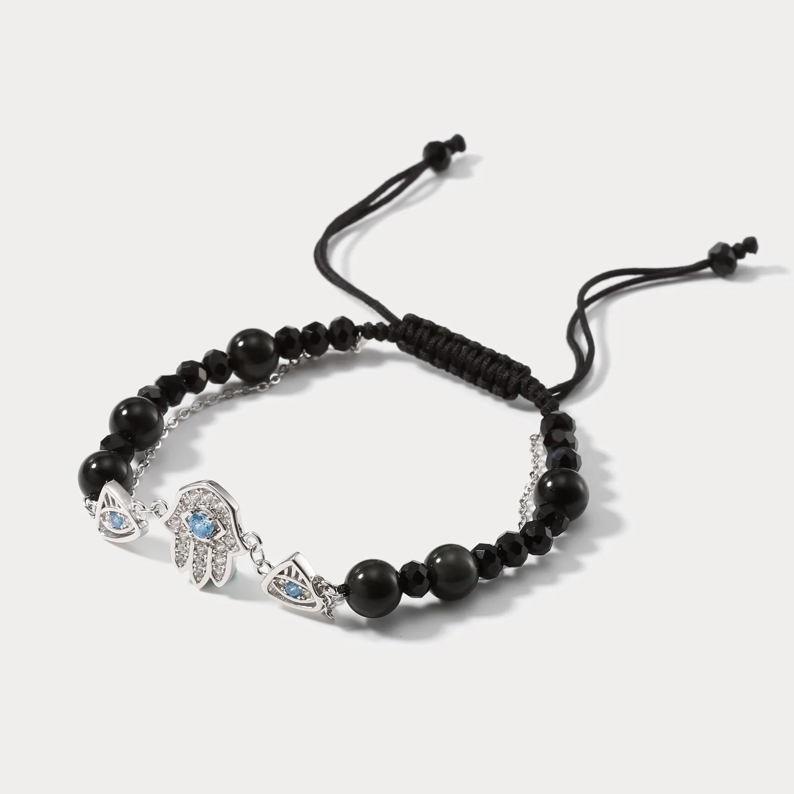 Hamsa Hand Braided Bracelet sold by Selenichast product image thumbnail 5