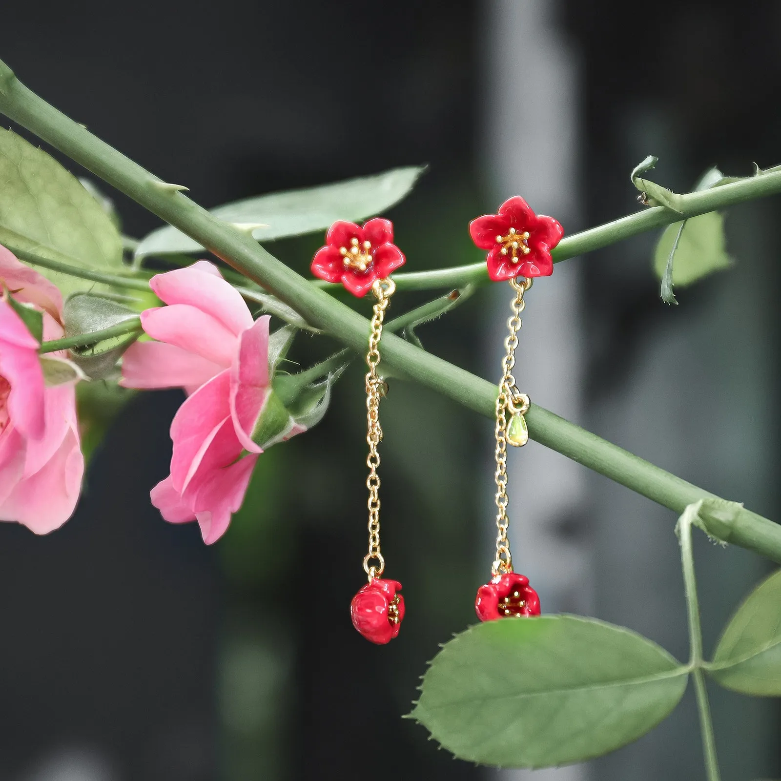 Begonia Flower Earrings sold by Selenichast product image thumbnail 3