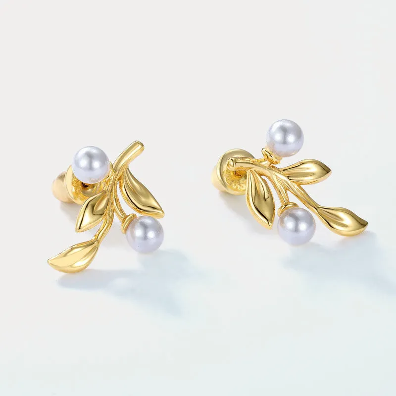 Pearl Leaf Earrings sold by Selenichast product image thumbnail 3