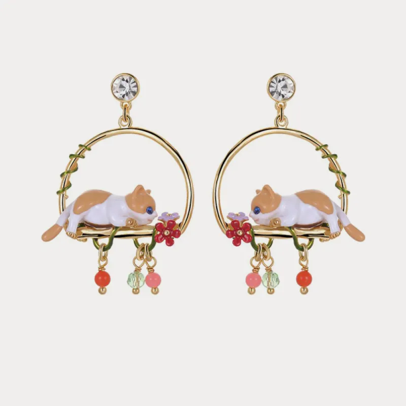 Orange Cat Earrings sold by Selenichast