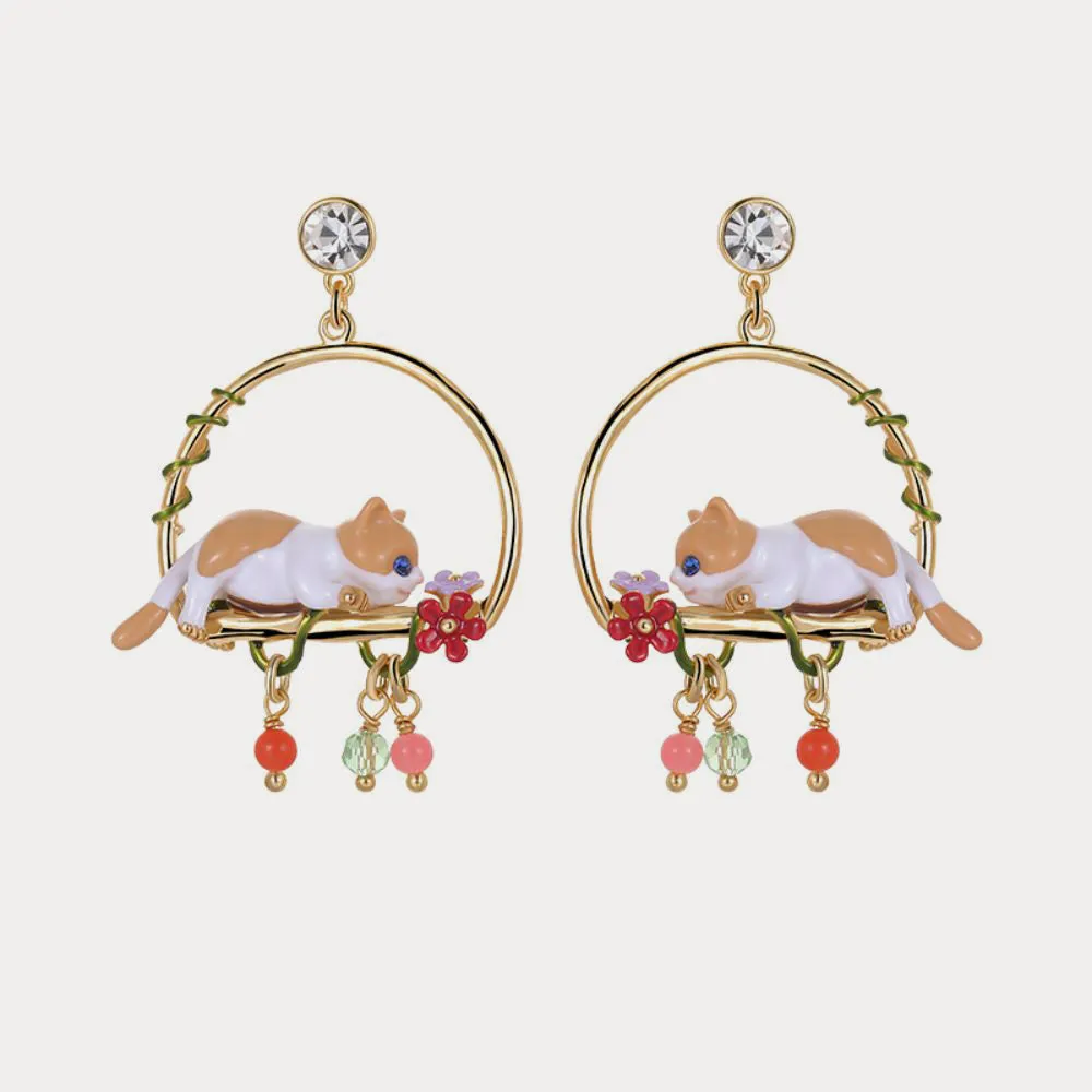 Orange Cat Earrings sold by Selenichast