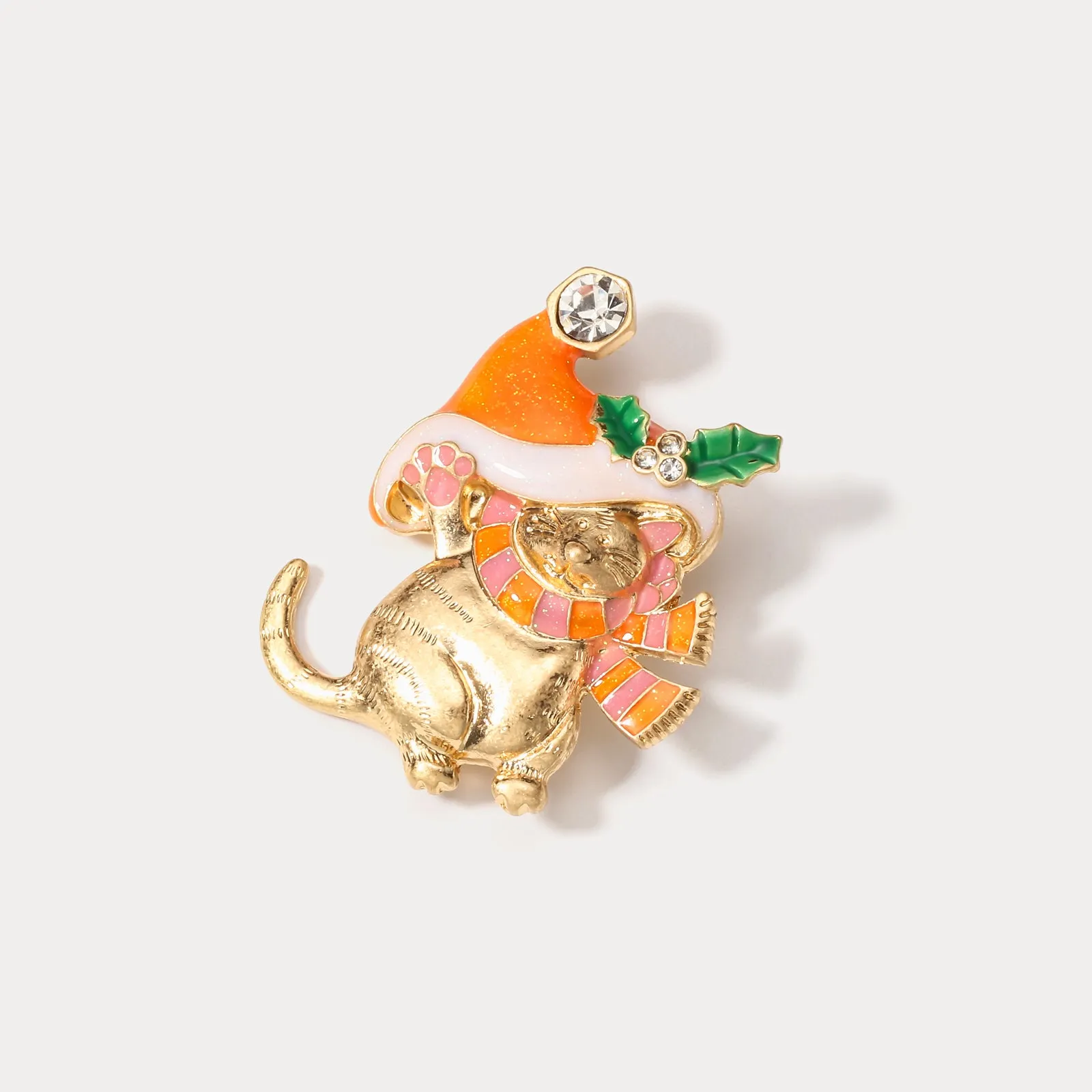Christmas Hat Kitty Brooch sold by Selenichast product image thumbnail 4