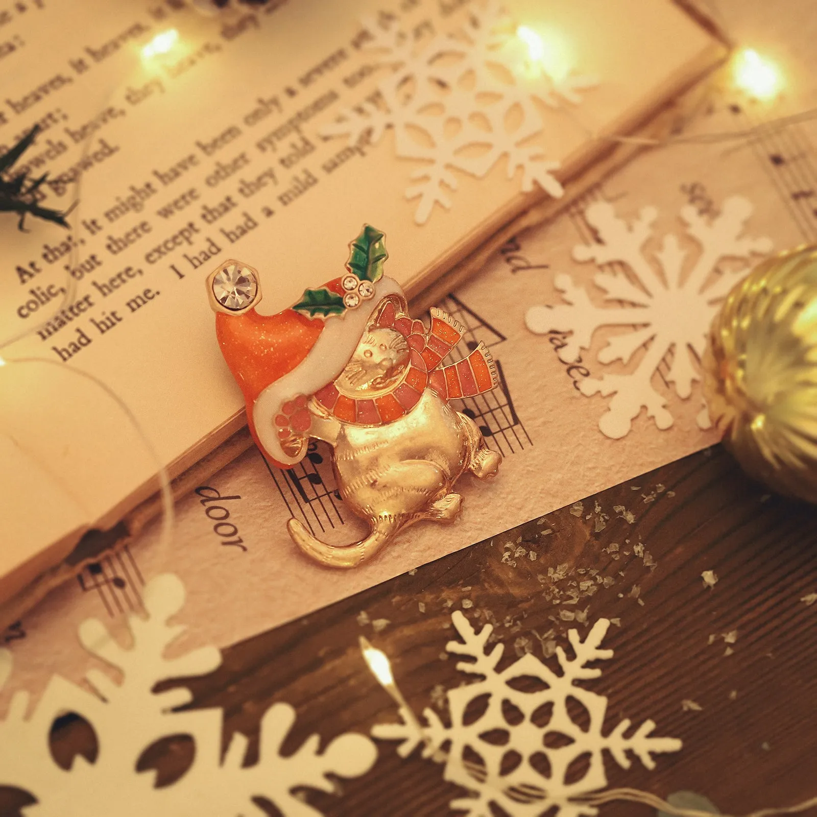 Christmas Hat Kitty Brooch sold by Selenichast product image thumbnail 2