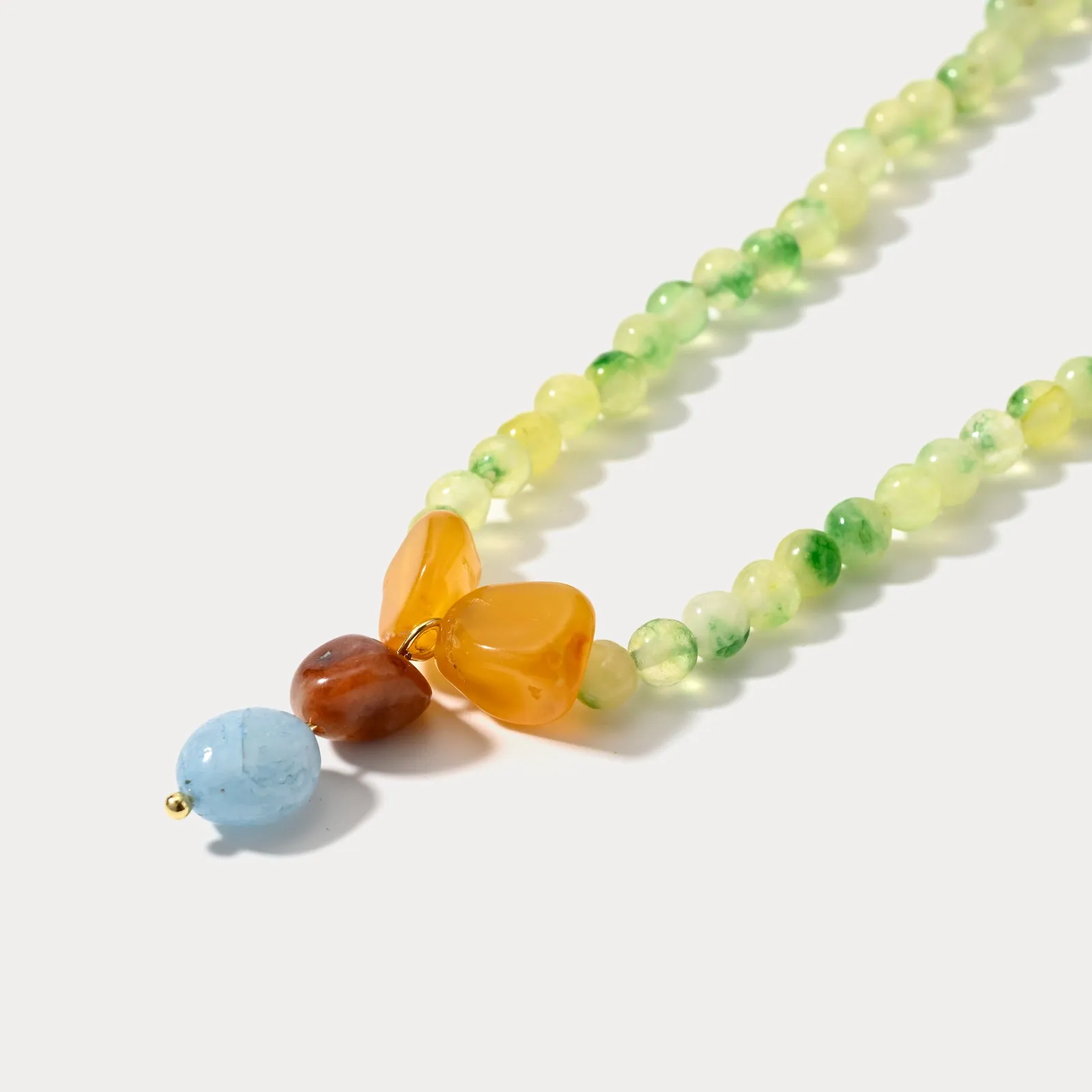 Natural Green Peridot Beaded Necklace sold by Selenichast product image thumbnail 4