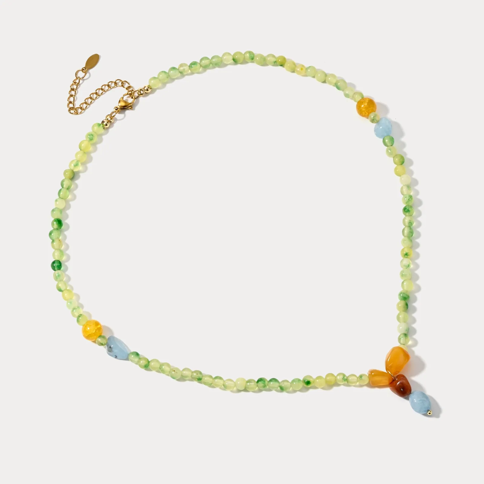 Natural Green Peridot Beaded Necklace sold by Selenichast product image thumbnail 5