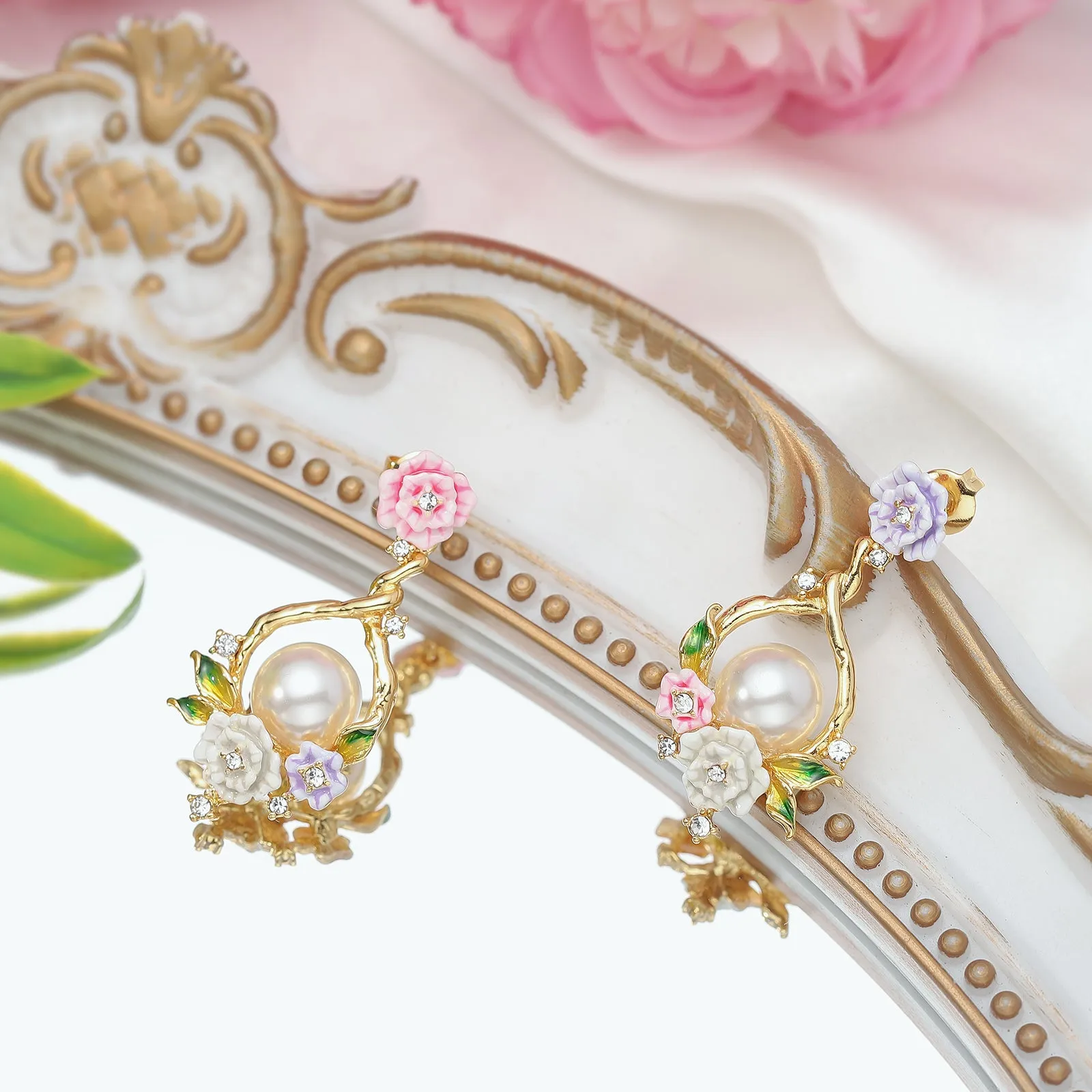 Wild Rose Dangle Earrings sold by Selenichast product image thumbnail 3