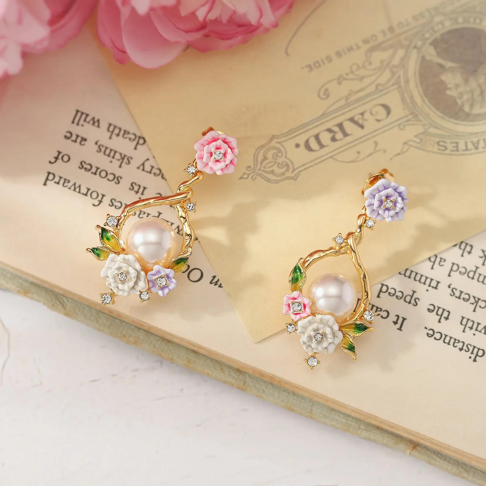Wild Rose Dangle Earrings sold by Selenichast product image thumbnail 2