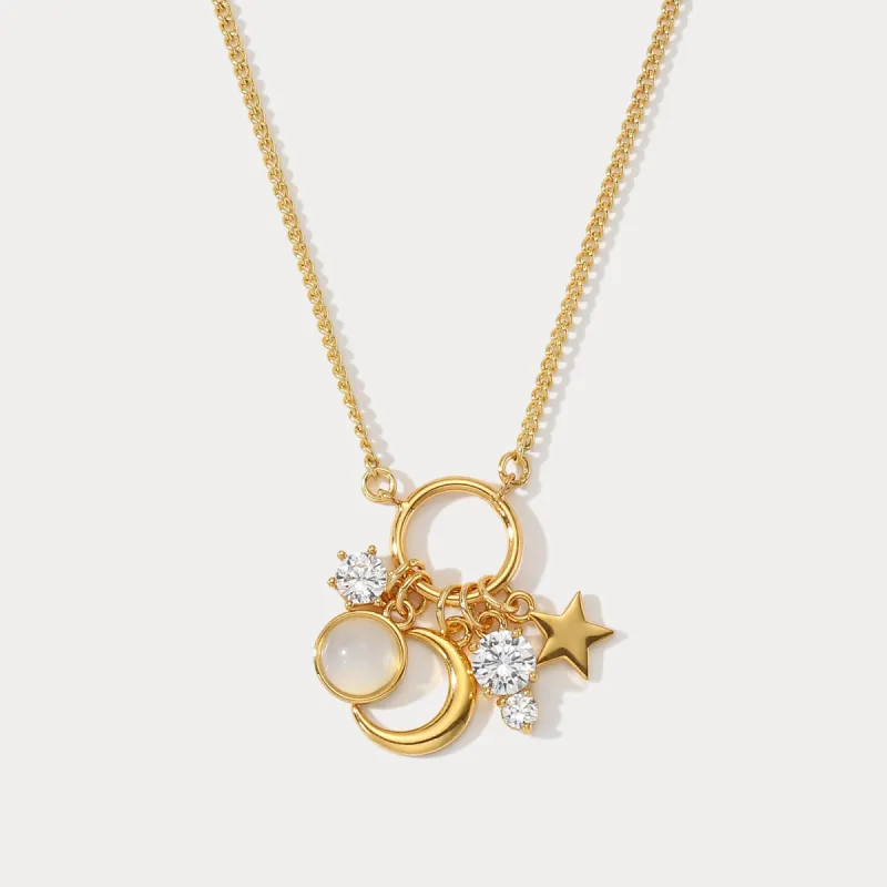 Moon Star Diamond Necklace sold by Selenichast