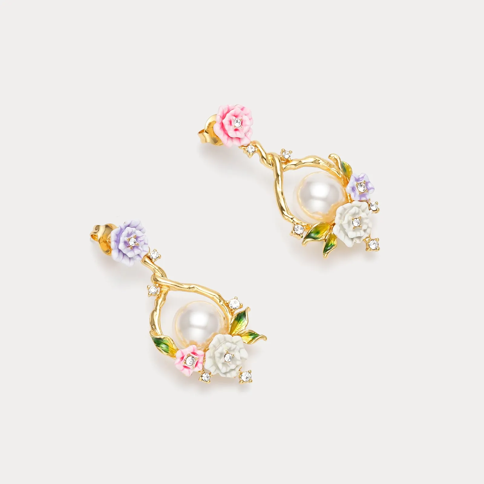 Wild Rose Dangle Earrings sold by Selenichast product image thumbnail 4
