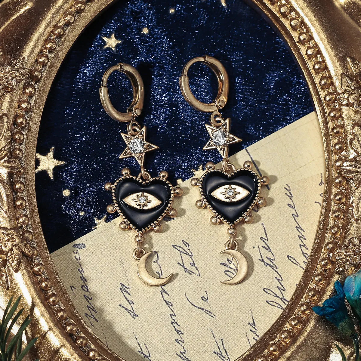 Devil Eye Heart Earrings sold by Selenichast product image thumbnail 4