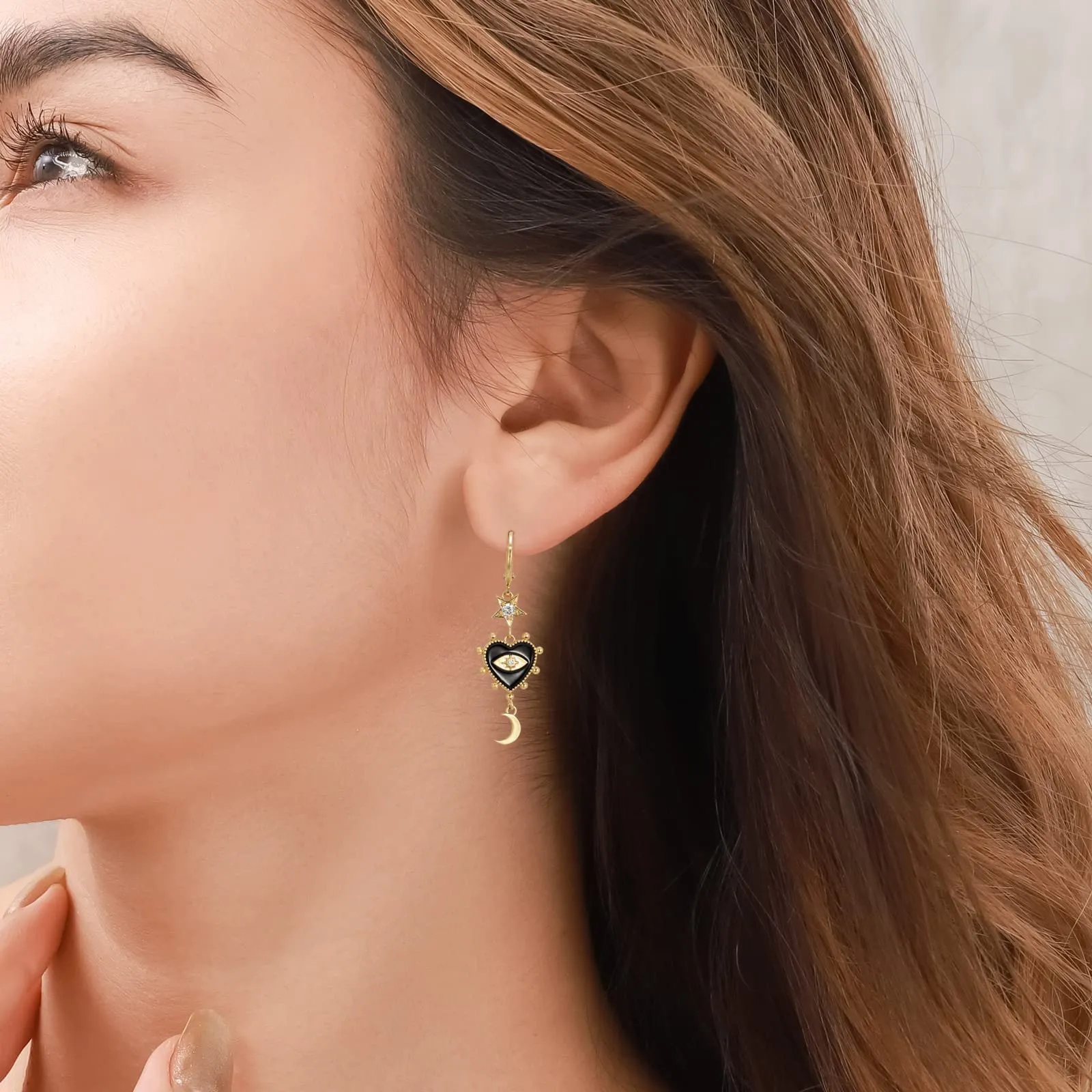 Devil Eye Heart Earrings sold by Selenichast product image thumbnail 2