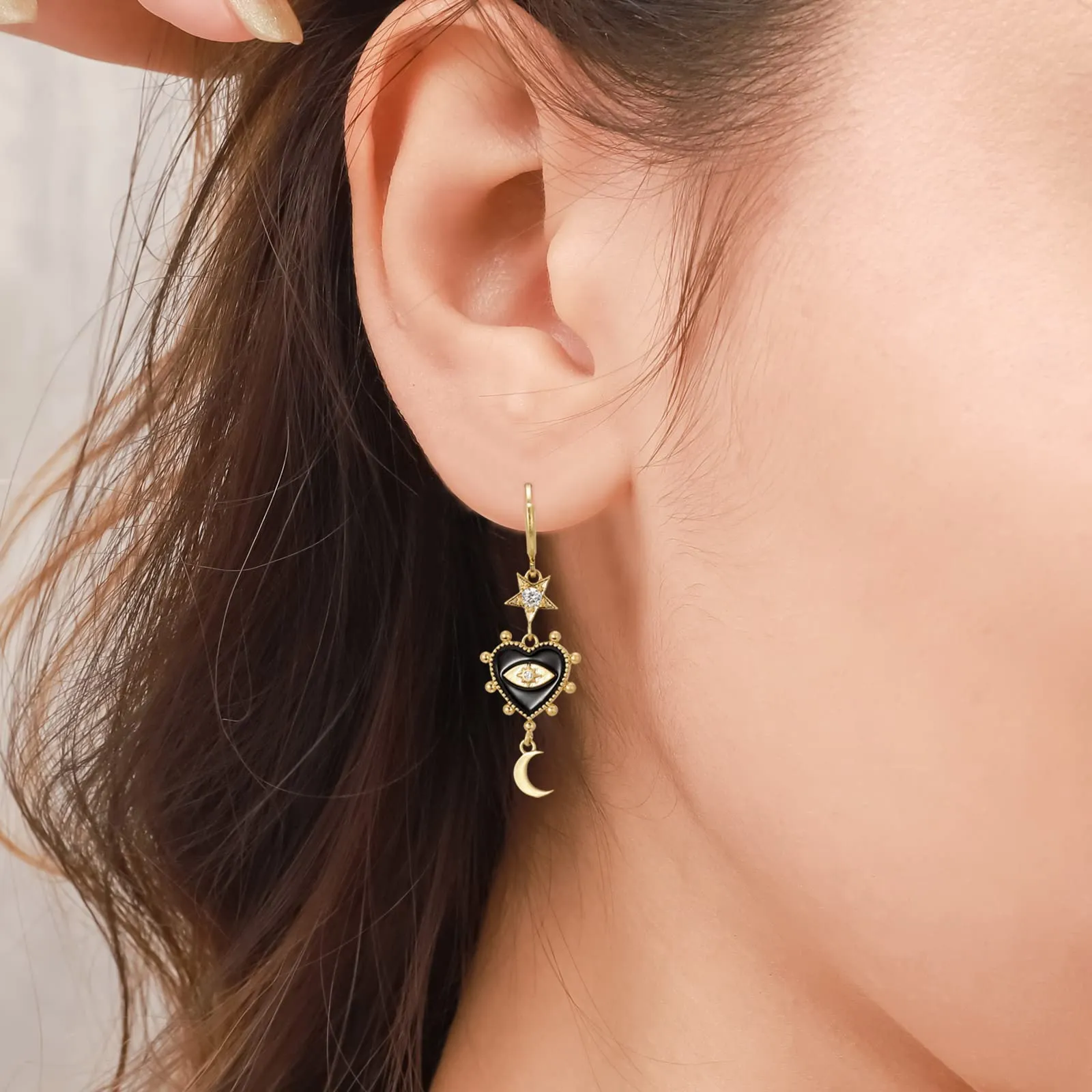 Devil Eye Heart Earrings sold by Selenichast product image thumbnail 3