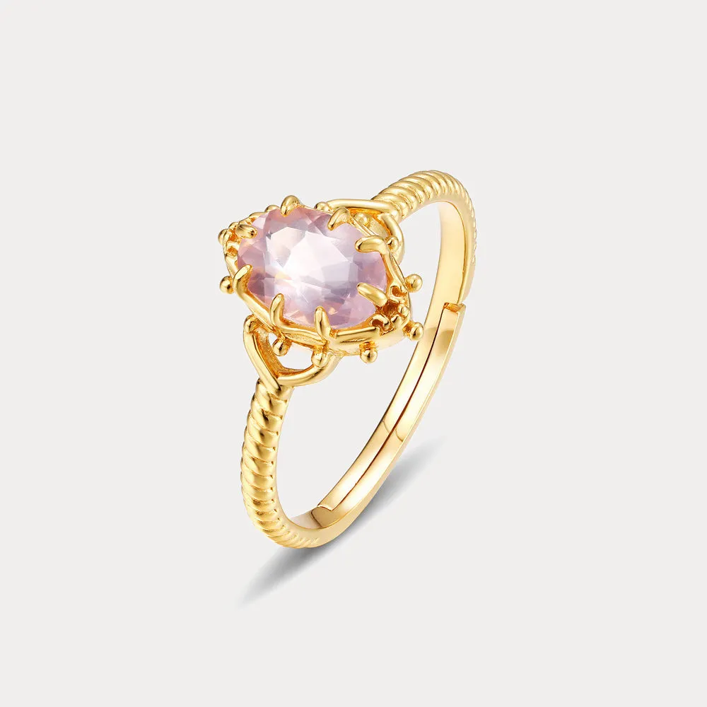 Gold Rose Quartz Ring sold by Selenichast