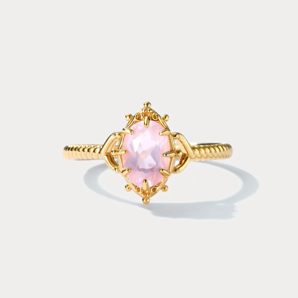 Gold Rose Quartz Ring sold by Selenichast product image thumbnail 2