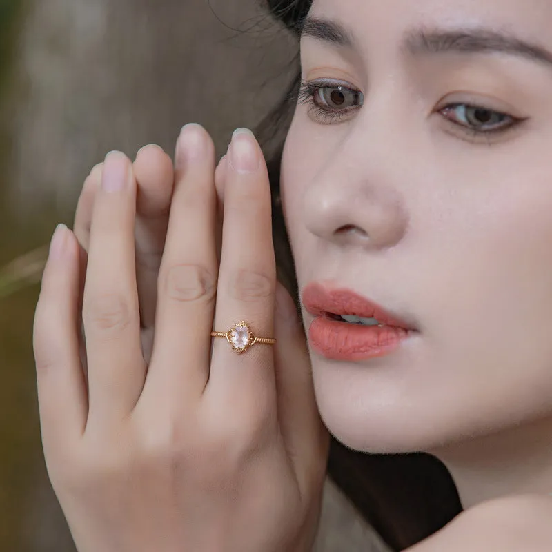 Gold Rose Quartz Ring sold by Selenichast product image thumbnail 4