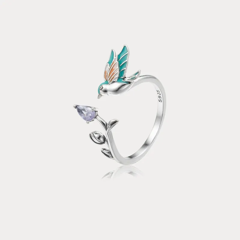 Silver Hummingbird Ring sold by Selenichast