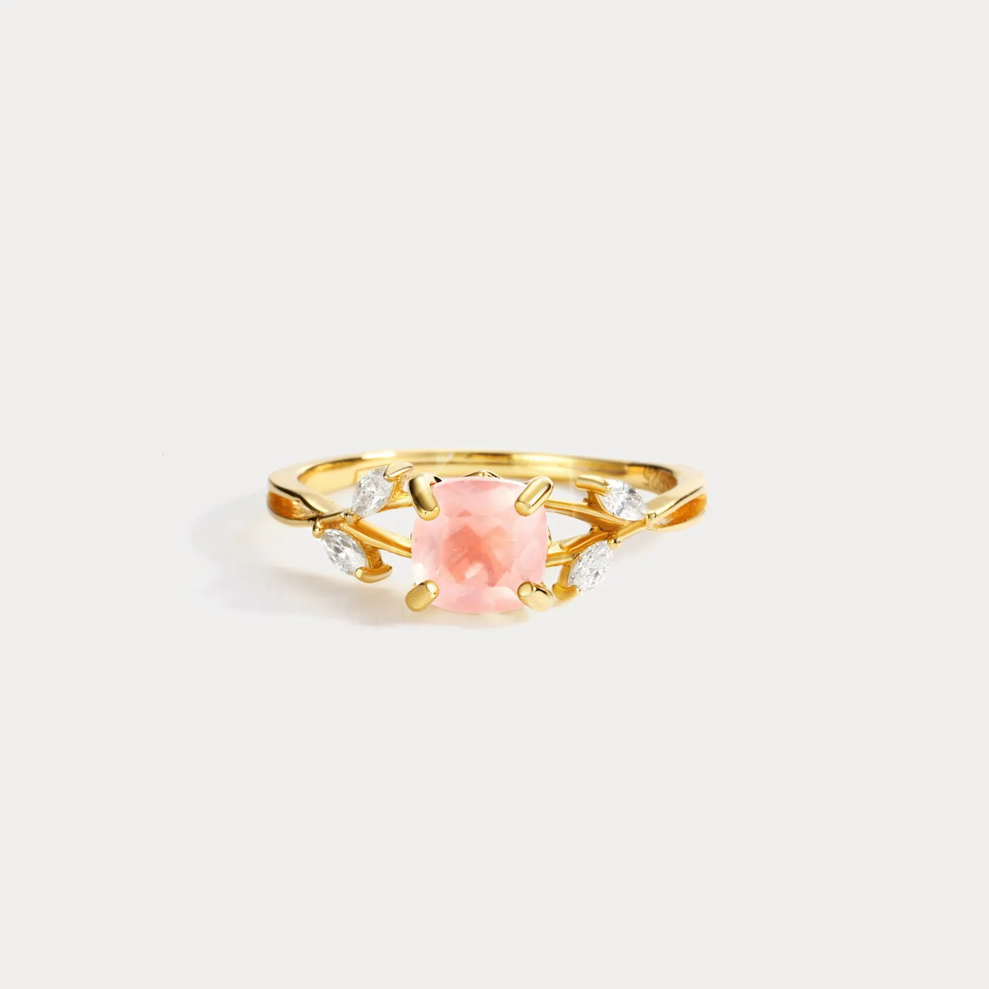 Pink Crystal Leaves Ring sold by Selenichast