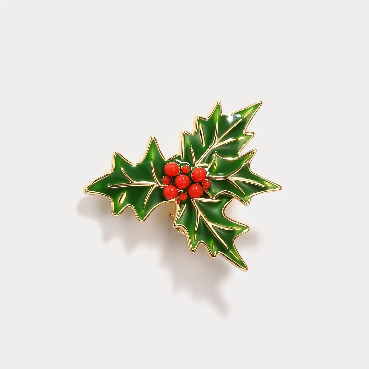 Merry Christmas Holly Brooch sold by Selenichast