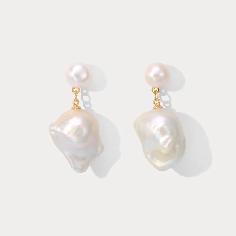 Baroque Pearl Drop Earrings sold by Selenichast