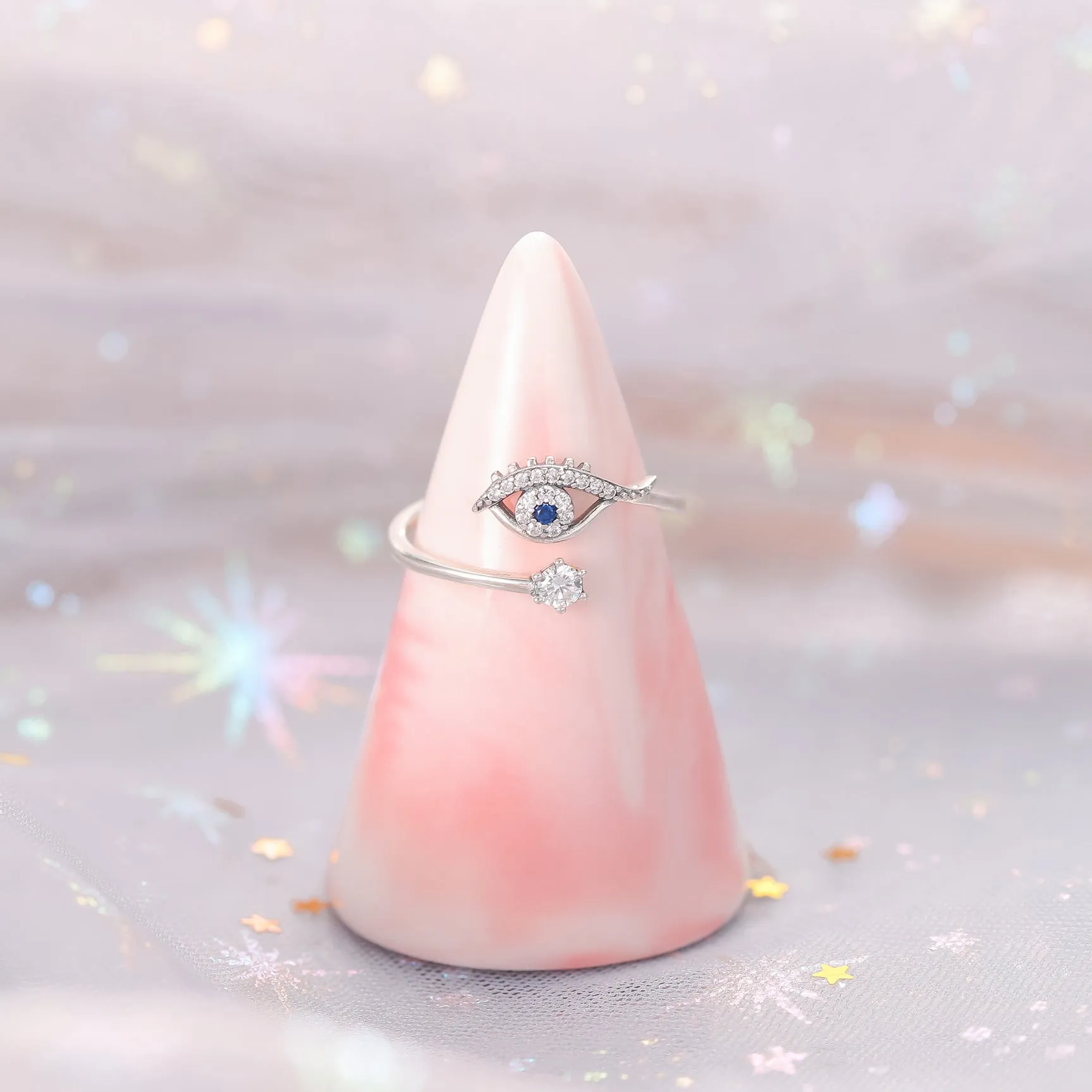 Silver Evil Eye Ring sold by Selenichast product image thumbnail 4