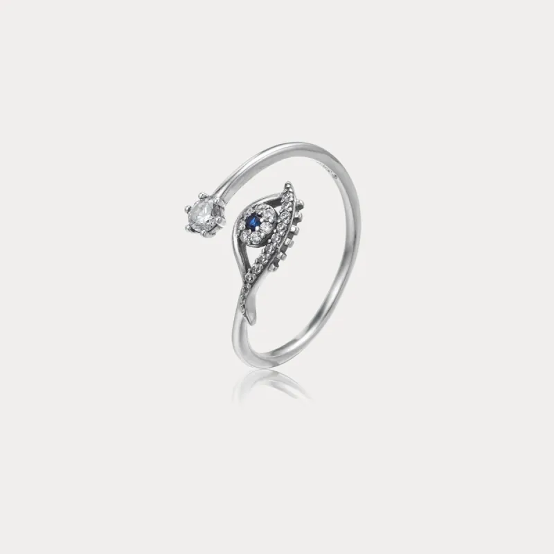 Silver Evil Eye Ring sold by Selenichast