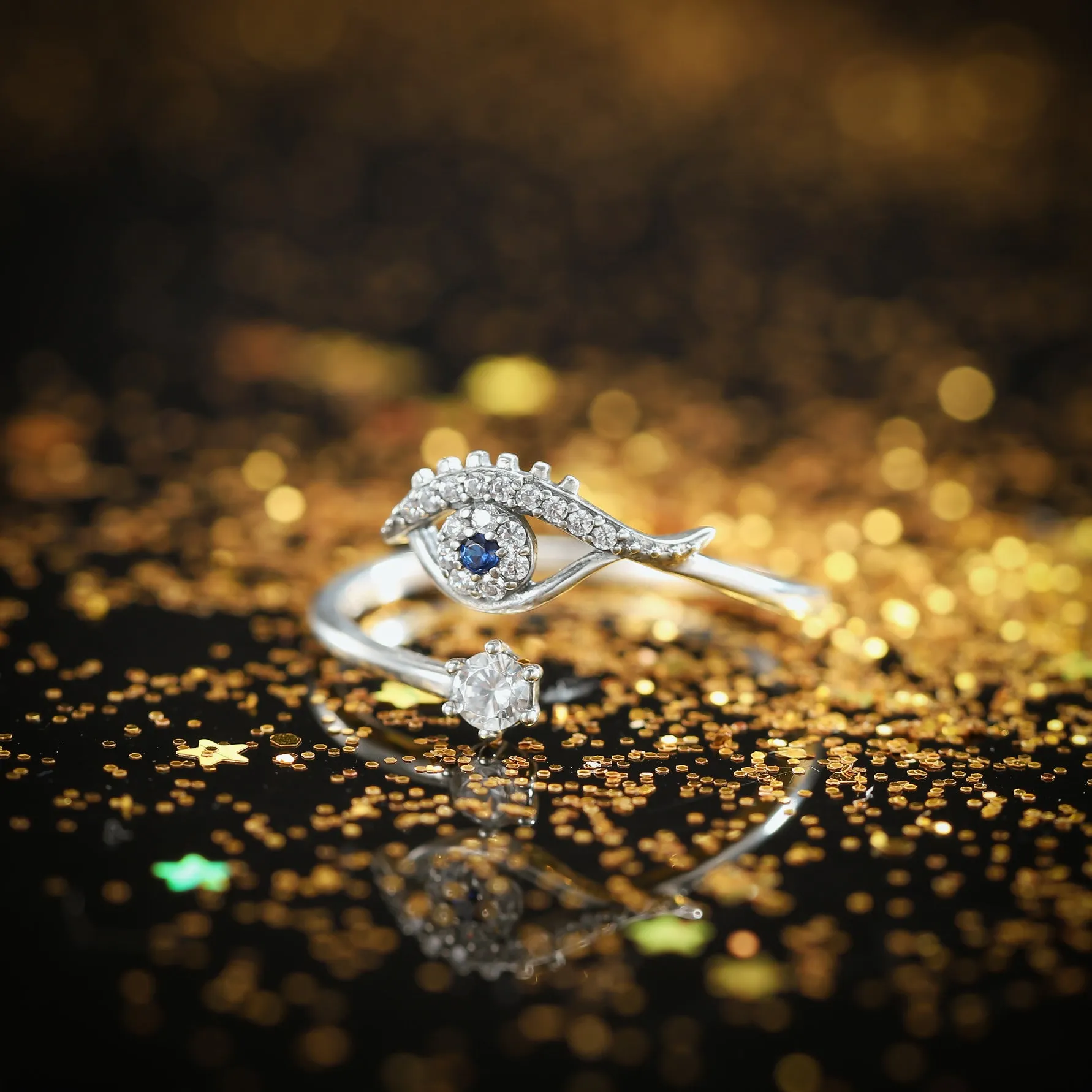 Silver Evil Eye Ring sold by Selenichast product image thumbnail 2