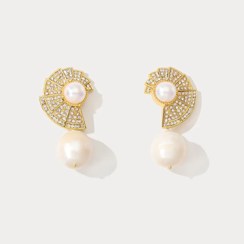 Shell Pearl Earrings sold by Selenichast