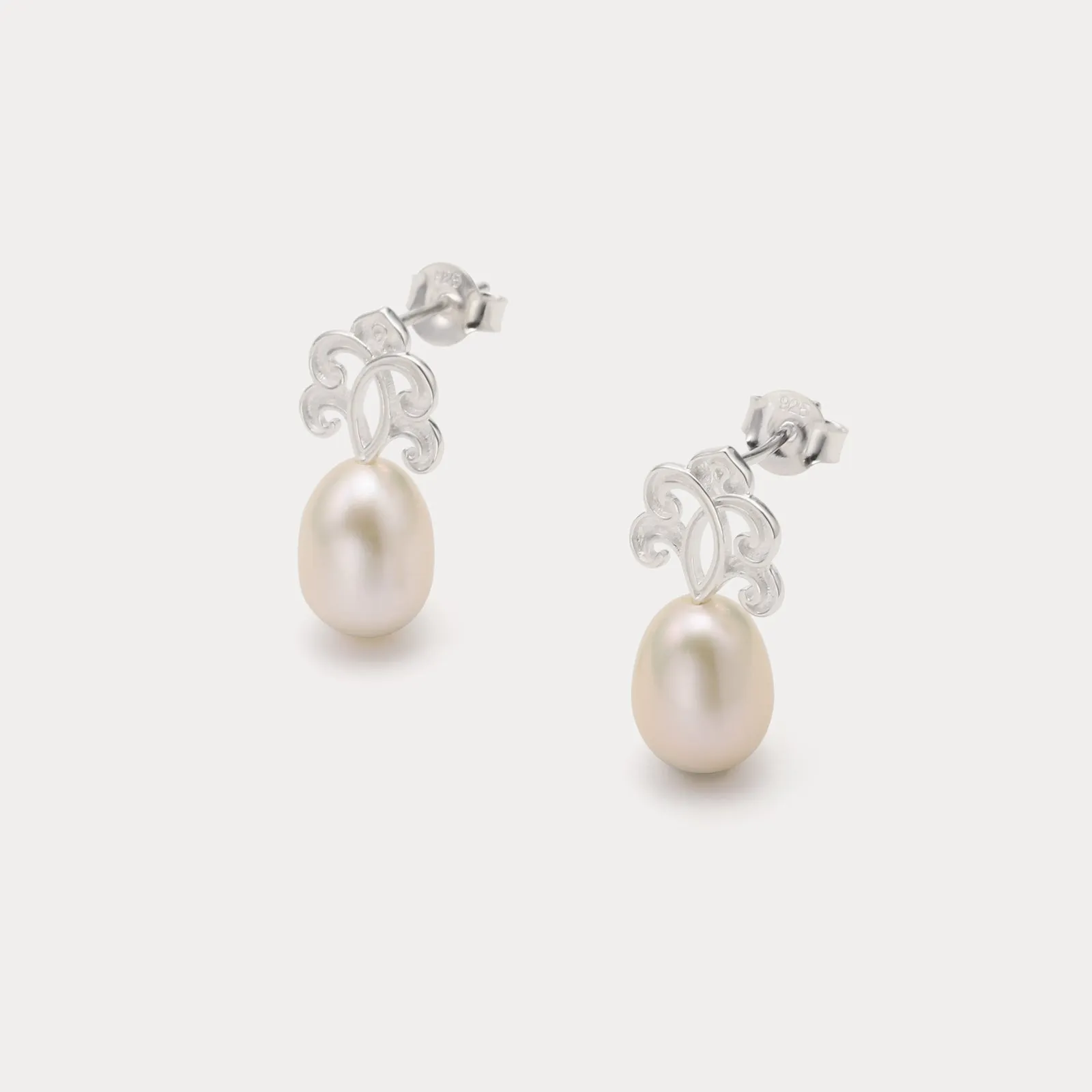 Silver Pearl Earrings sold by Selenichast product image thumbnail 5
