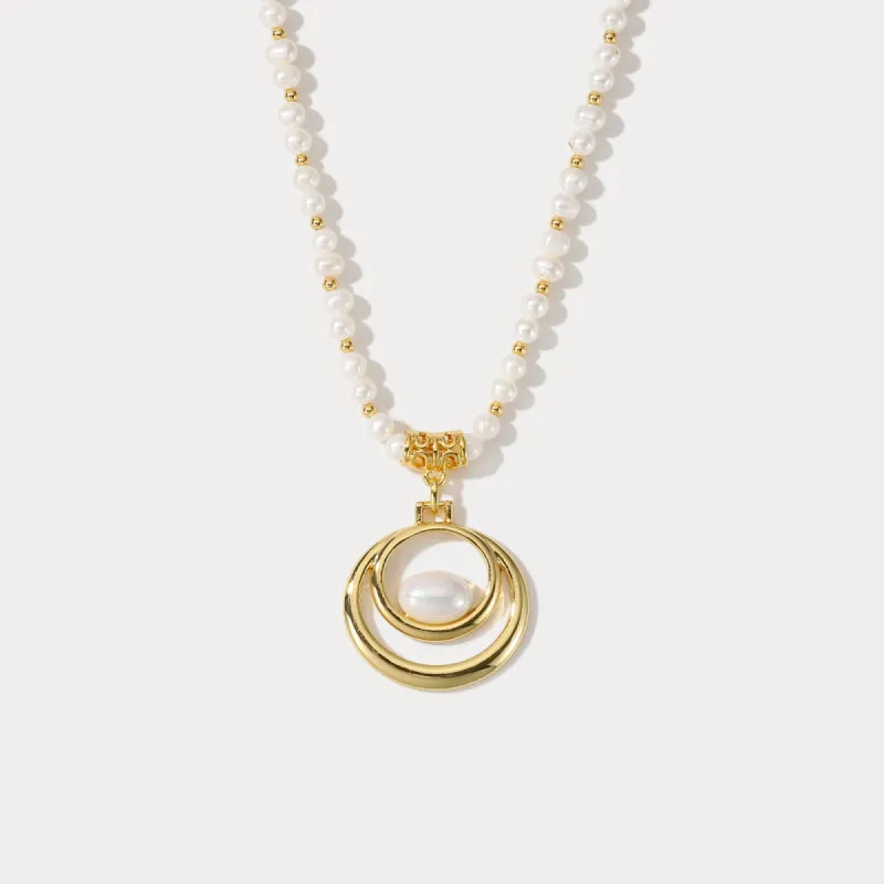 Oval Pearl Necklace sold by Selenichast