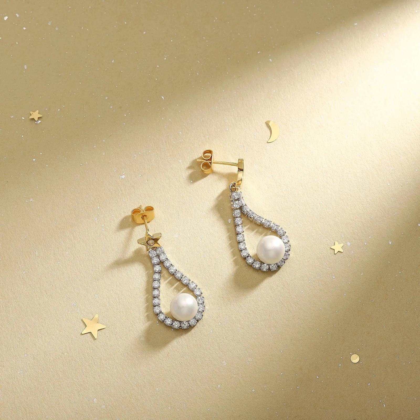 Moon Star Pearl Earrings sold by Selenichast product image thumbnail 3