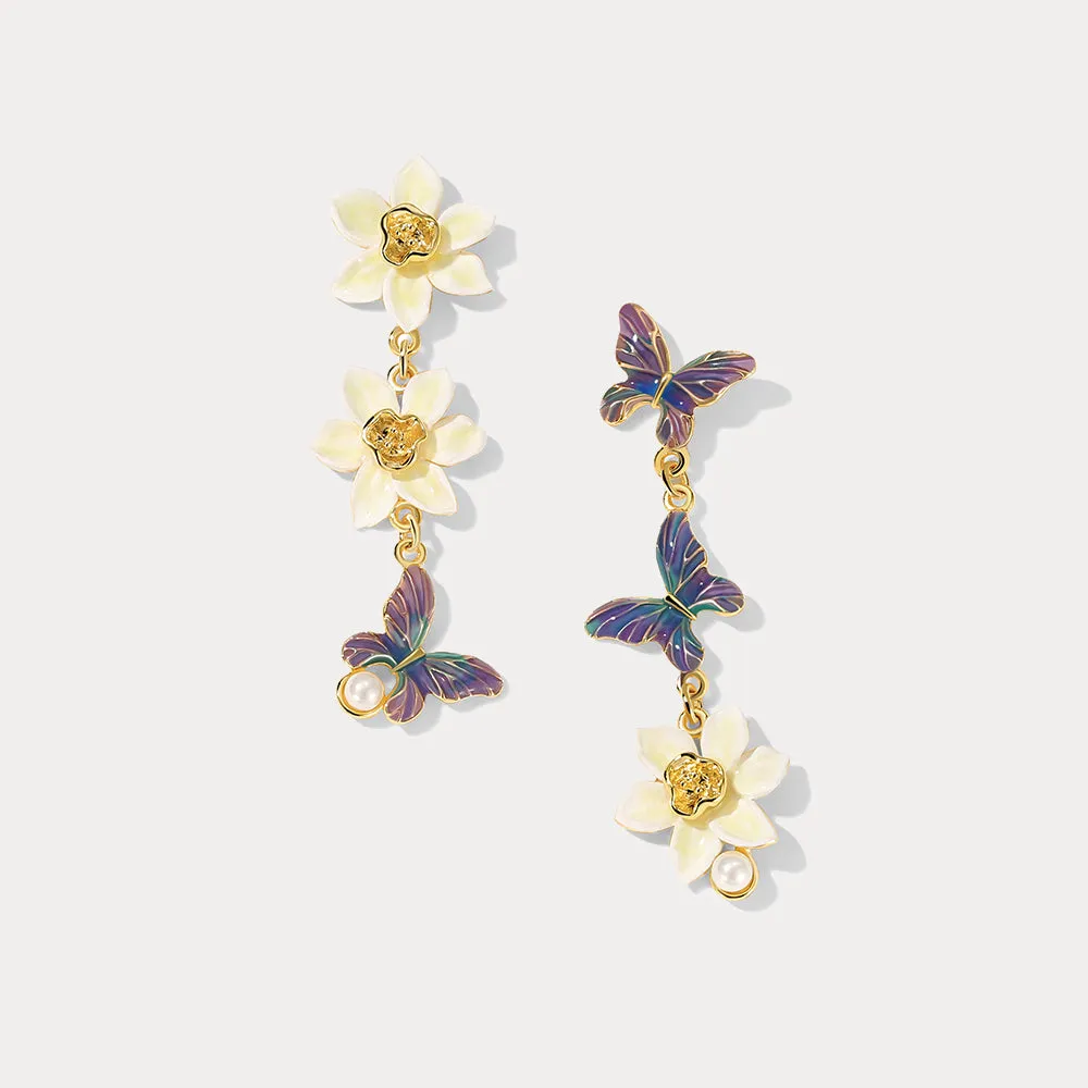 Daffodils & Butterfly Earrings sold by Selenichast product image thumbnail 2