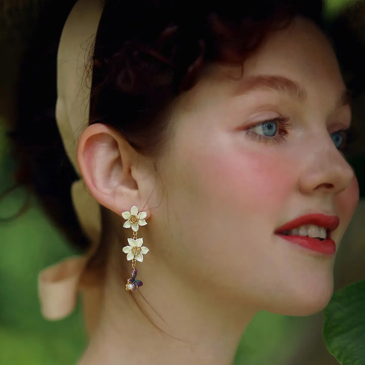 Daffodils & Butterfly Earrings sold by Selenichast product image thumbnail 3