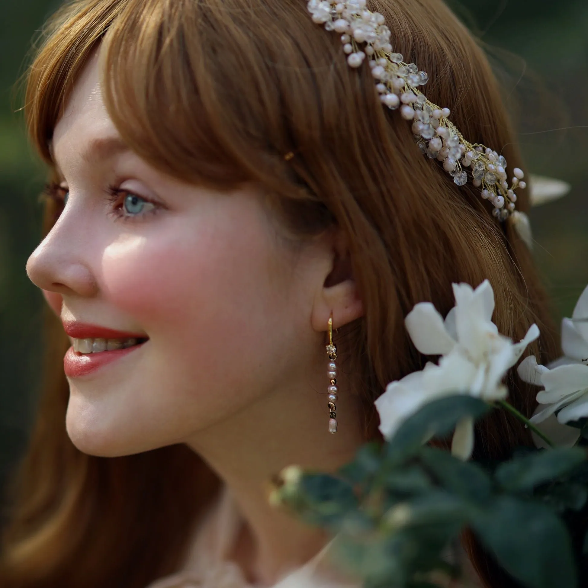 Lily Of The Valley Pearl Earrings sold by Selenichast