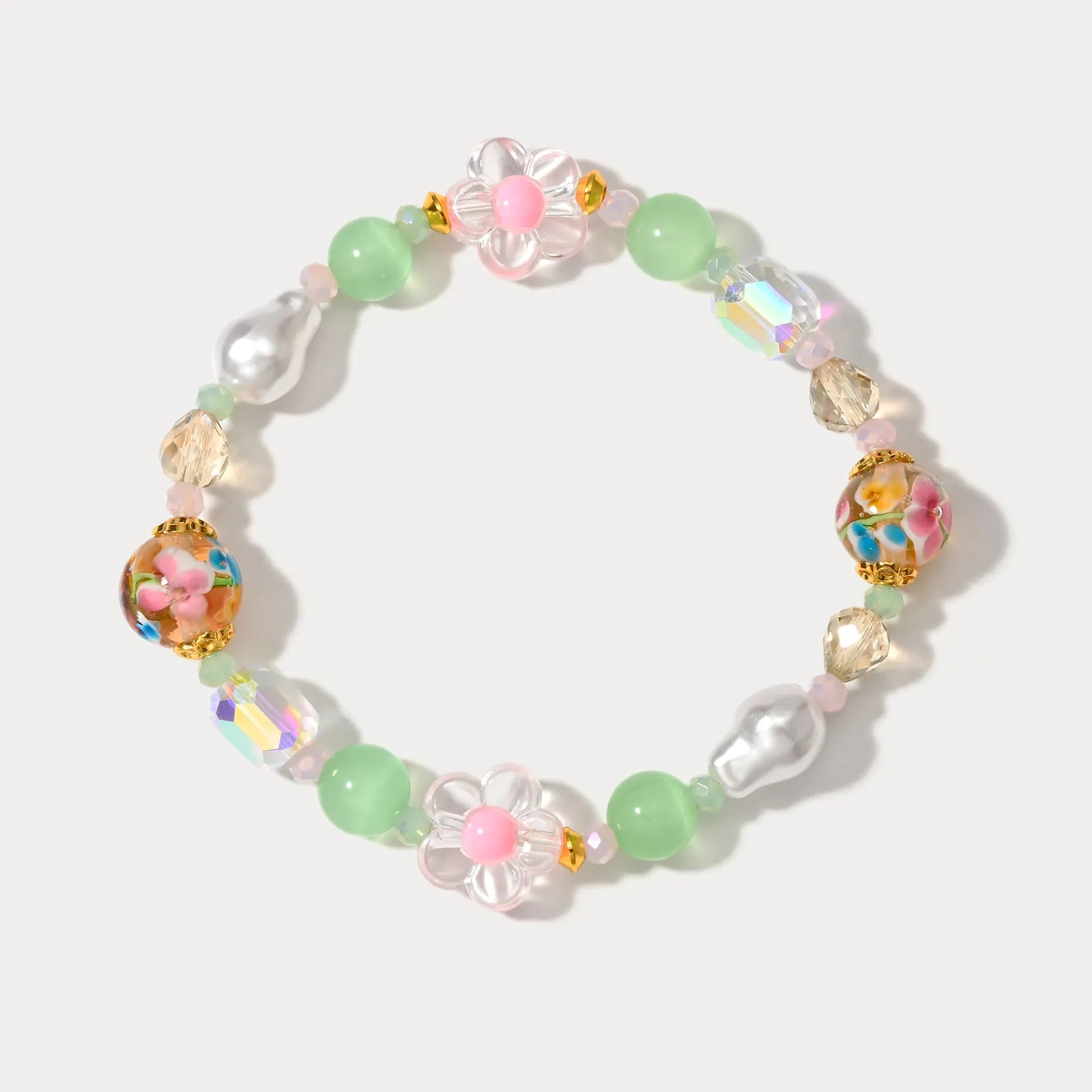 Pastel Natural Stone Beaded Bracelet sold by Selenichast