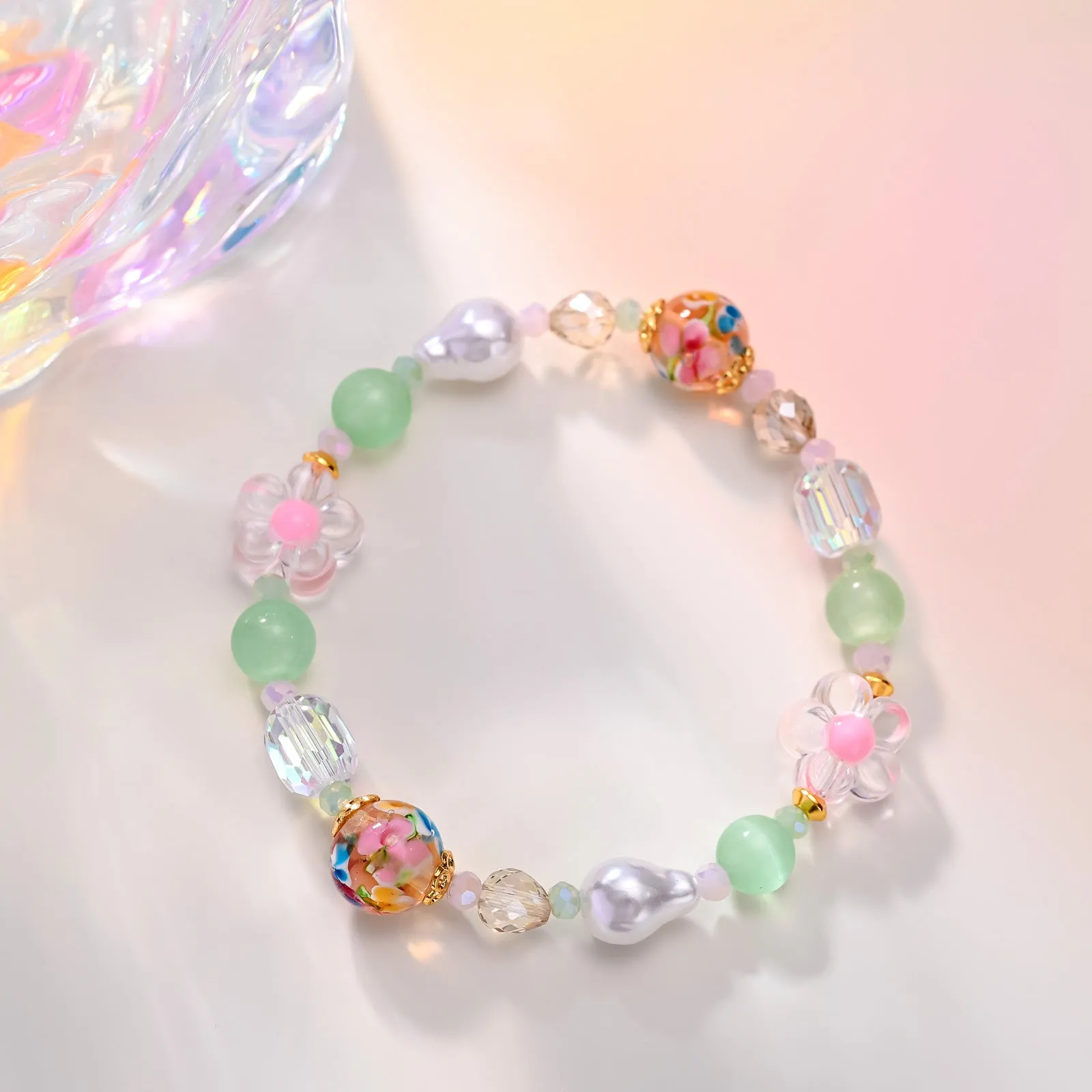 Pastel Natural Stone Beaded Bracelet sold by Selenichast product image thumbnail 2