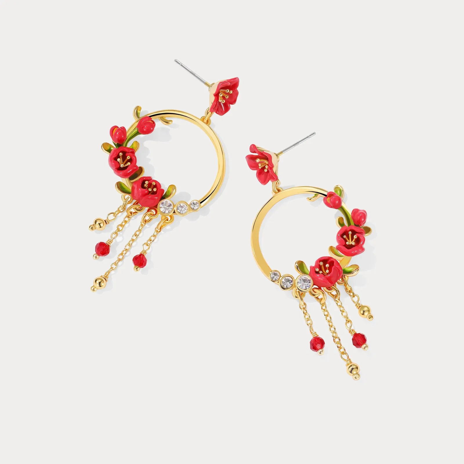 Begonia Flower Tassel Earrings sold by Selenichast product image thumbnail 2