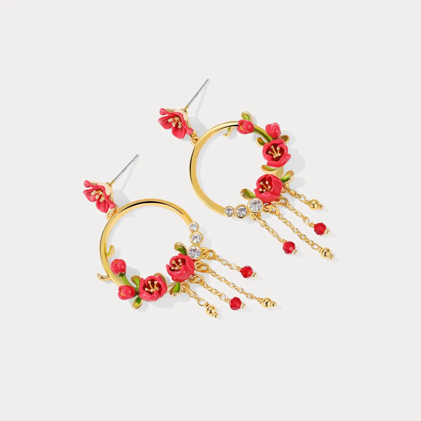 Begonia Flower Tassel Earrings sold by Selenichast product image thumbnail 4