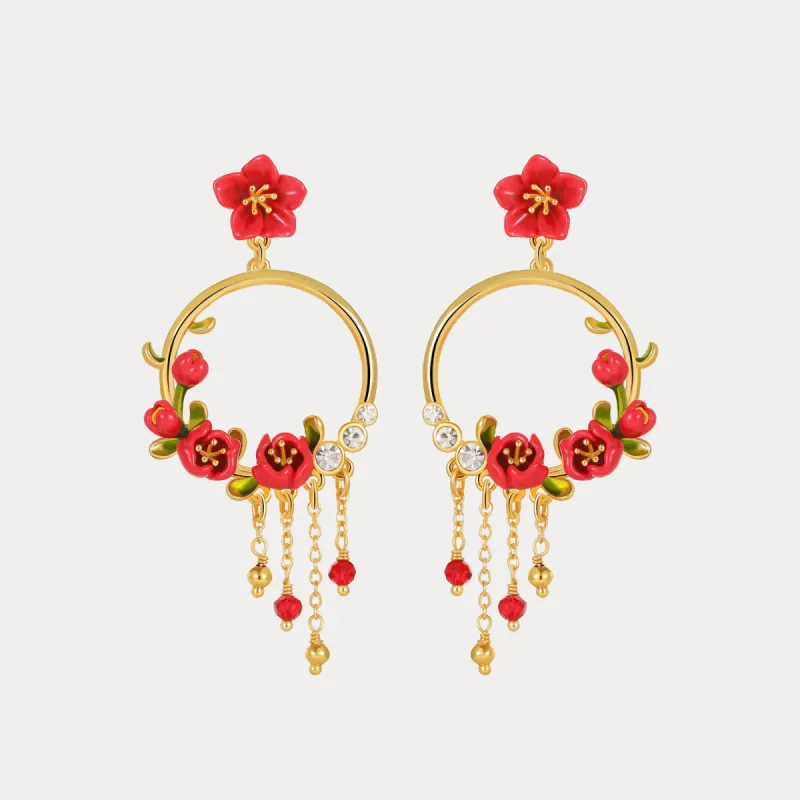 Begonia Flower Tassel Earrings sold by Selenichast