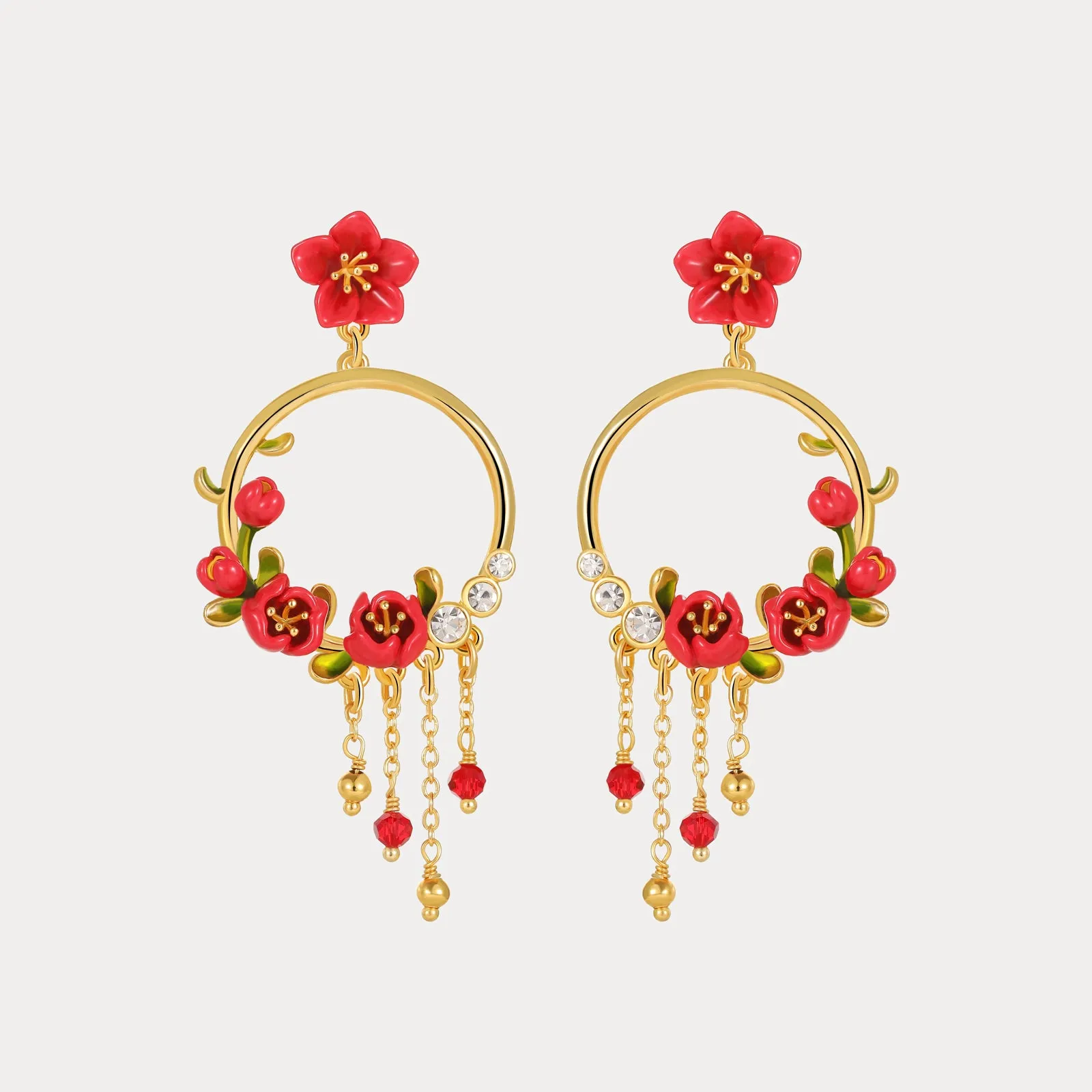 Begonia Flower Tassel Earrings sold by Selenichast